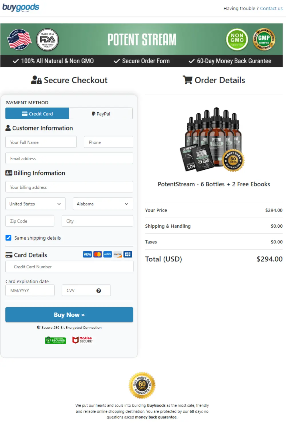 PotentStream order form